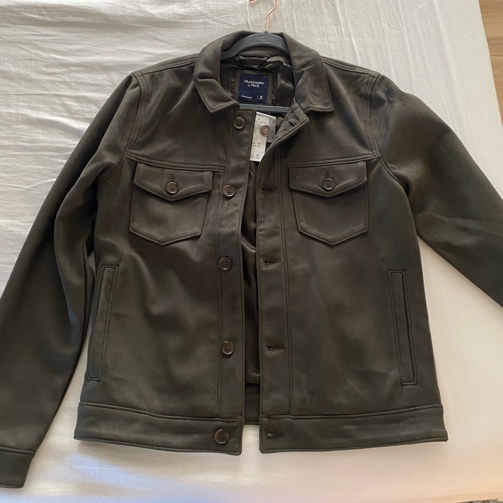 Womens army green suede jacket
